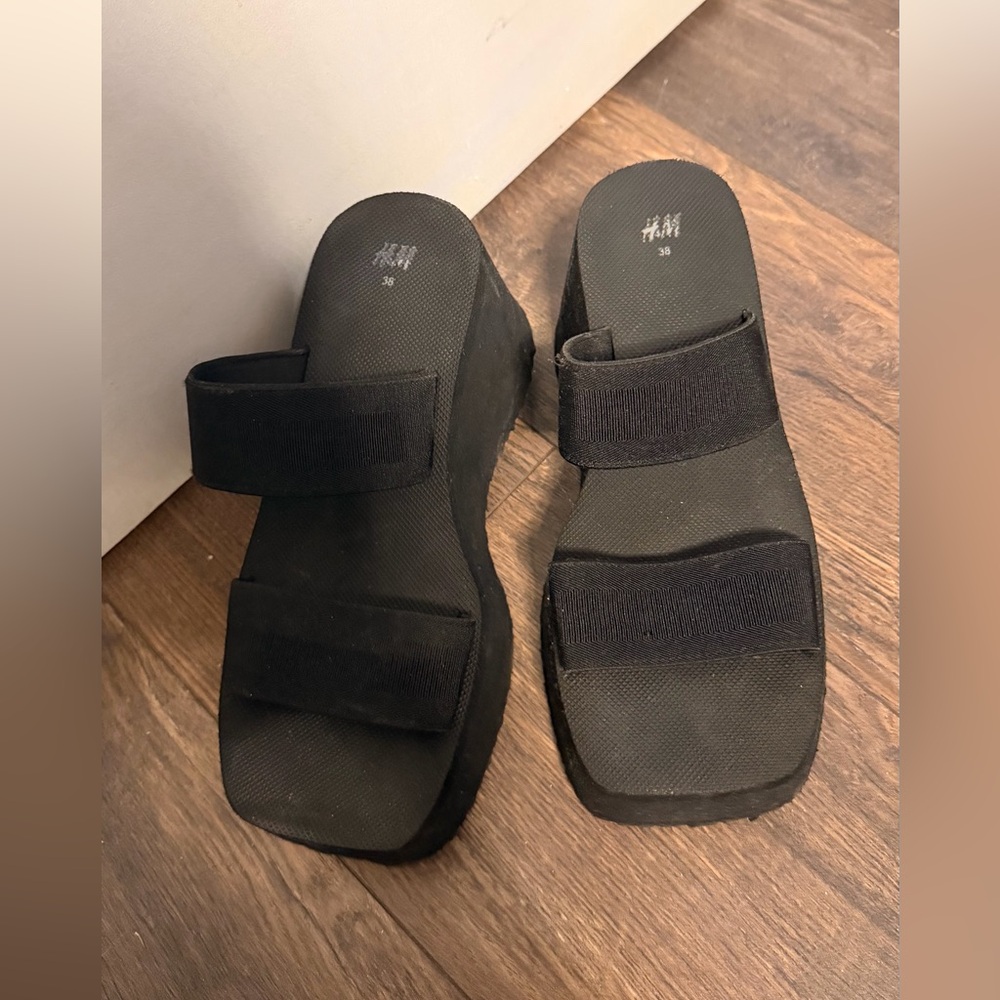 H&M Black Slide Sandals